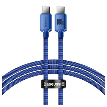 Kabel USB-C / USB-C Baseus Crystal Shine CAJY000603 - 1.2m - Niebieski