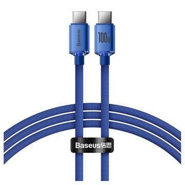 Kabel USB-C / USB-C Baseus Crystal Shine CAJY000603 - 1.2m - Niebieski