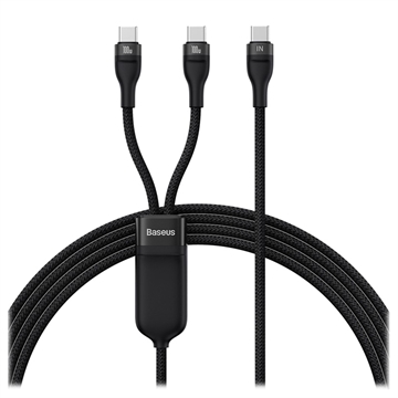 Kabel do Szybkiego Ładowania USB-C Baseus Flash Series II 2-w-1 - 100W - Czarny