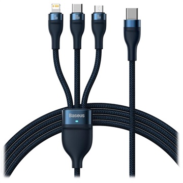 Kabel Szybkiego Ładowania Baseus Flash Series II 3 w 1 - 1.5m - Błękit