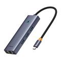 Baseus Flite BS-OH109 Hub USB-C 4 w 1 - 3xUSB 3.0, port Ethernet RJ45 - Kosmiczna szarość