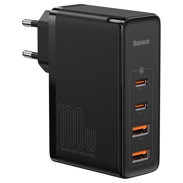 Szybka Ładowarka Baseus GaN2 Pro 2xUSB & 2xUSB-C - 100 W - Czarna