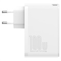 Szybka Ładowarka Baseus GaN2 Pro 2xUSB & 2xUSB-C - 100 W - Biała