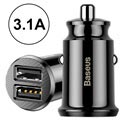 Ładowarka Samochodowa Baseus Grain Mini Smart Dual USB - 3.1A - Czarna