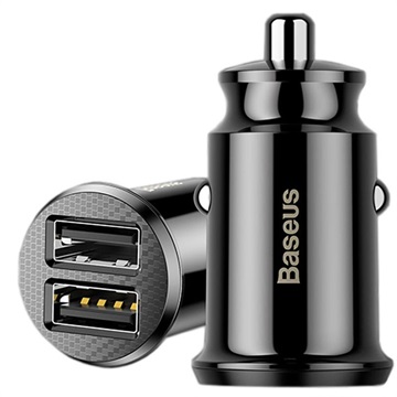 Ładowarka Samochodowa Baseus Grain Mini Smart Dual USB - 3.1A - Czarna