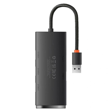 Baseus Lite Series Hub 4w1 WKQX030001 USB do 4x USB 3.0, 25cm - Czarny