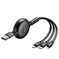Baseus Little Octopus - Kabel 3-w-1: Lightning, USB-C, MicroUSB - Czarny