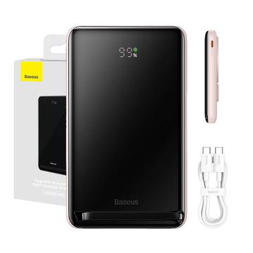 Baseus Magnetic Wireless Power Bank 10000mAh - USB-C 20W, kompatybilny z MagSafe - różowy