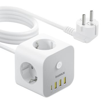 Listwa zasilająca Baseus PowerCombo Cube 7 w 1 - 20W - biała