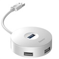 Baseus Round Box 4-portowy HUB USB 3.0 z zasilaczem MicroUSB - Biały
