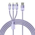 Kabel do ładowania i transmisji danych Baseus StarSpeed 3 w 1 - 1.2m, 3.5A - Fioletowy