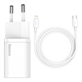 Ładowarka Baseus Super Si Quick Charger z Kablem USB-C / Lightning - 20W - Biel