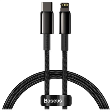 Kabel USB-C / Lightning Baseus Tungsten Gold 20W - 1m - Czarny