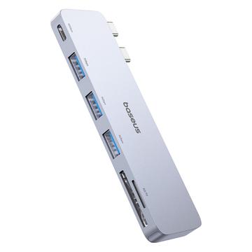 Baseus UltraJoy 6-portowy koncentrator USB-C - 3x USB-A, USB-C, gniazda kart Micro SD/TF