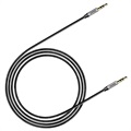 Kabel audio AUX 3.5 mm Baseus Yiven CAM30-BS1 - 1m - Czarny / Srebrny