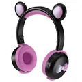 Bluetooth Słuchawki BK7 z LED Bear Ear - Czarne