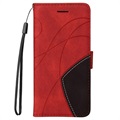 Sony Xperia 1 III Etui-Portfel Bi-Color Series - Czerwone