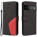 Google Pixel 6 Etui-Portfel Bi-Color Series - Czarne