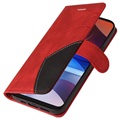 Motorola Moto E7 Power Etui-Portfel Bi-Color Series - Czerwień
