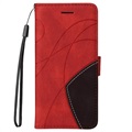 Nokia G10/G20 Etui-Portfel Bi-Color Series - Czerwień