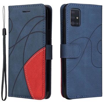 Samsung Galaxy A51 Etui-Portfel Bi-Color Series - Błękit