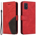 Samsung Galaxy A51 Etui-Portfel Bi-Color Series - Czerwień