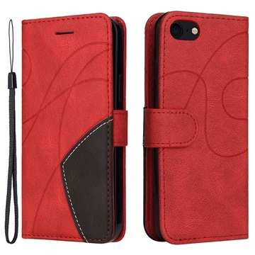 iPhone 7/8/SE (2020)/SE (2022) Etui-Portfel Bi-Color Series - Czerwieny