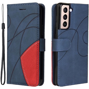 Samsung Galaxy S21 5G Etui-Portfel Bi-Color Series - Niebieskie