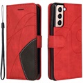 Samsung Galaxy S21 5G Etui-Portfel Bi-Color Series - Czerwone