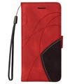 Samsung Galaxy S21 5G Etui-Portfel Bi-Color Series - Czerwone