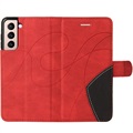 Samsung Galaxy S21 5G Etui-Portfel Bi-Color Series - Czerwone