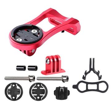 Uchwyt na komputer rowerowy z lampką rowerową i stoperem do Garmin/Bryton/Cateye/GoPro - czerwony
