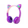 Bezprzewodowe słuchawki dla dzieci Blow LED Ears z Bluetooth 5.0 - fioletowe