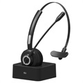 Zestaw Słuchawkowy Bluetooth z Mikrofonem i Bazą Ładującą M97 - Czarny