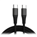 Pleciony Kabel Power Delivery USB Type-C do Ładowania - 1m, 65W - Czarny