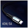 Pleciony kabel USB 3.1 Typu-C do danych/ładowania - 5A/40W - 2 m - Czarny