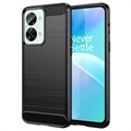 Szczotkowane etui z TPU do OnePlus Nord 2T - Włókno węglowe - Czarne