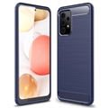 Szczotkowane Etui z TPU do Samsung Galaxy A52 5G/A52s 5G - Włókno Węglowe