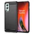 Szczotkowane Etui z TPU do OnePlus Nord 2 5G - Włókno Węglowe - Czarne