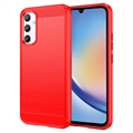 Samsung Galaxy A34 5G Szczotkowane Etui z TPU - Włókno Węglowe
