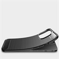 Szczotkowane Etui z TPU do iPhone 13 Pro - Włókno Węglowe - Czarne