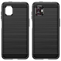 Samsung Galaxy Xcover6 Pro Etui Brushed z TPU - Włókno Węglowe - Czarne