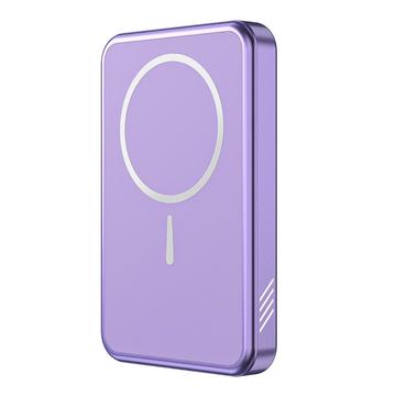 Przenośny bezprzewodowy magnetyczny bank energii C10 15W 5000mAh - fioletowy