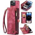 Wielofunkcyjne Etui z Portfelem 2-w-1 Caseme do iPhone 14 Pro Max - Czerwień