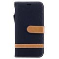 Etui-Portfel Canvas Diary Samsung Galaxy J3 (2017) - Czarne