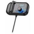 Ładowarka Samochodowa / Transmiter FM Słuchawka Bluetooth T2 - Czarny