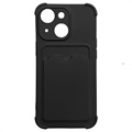Silikonowe Etui Seria Card Armor do iPhone 13 Mini - Czarne