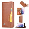 Samsung Galaxy S21 FE 5G Etui-Portfel z Serii Card Set - Brąz