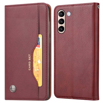 Samsung Galaxy S21 FE 5G Etui-Portfel z Serii Card Set - Czerwone Wino