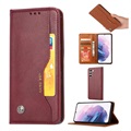 Samsung Galaxy S21 FE 5G Etui-Portfel z Serii Card Set - Czerwone Wino